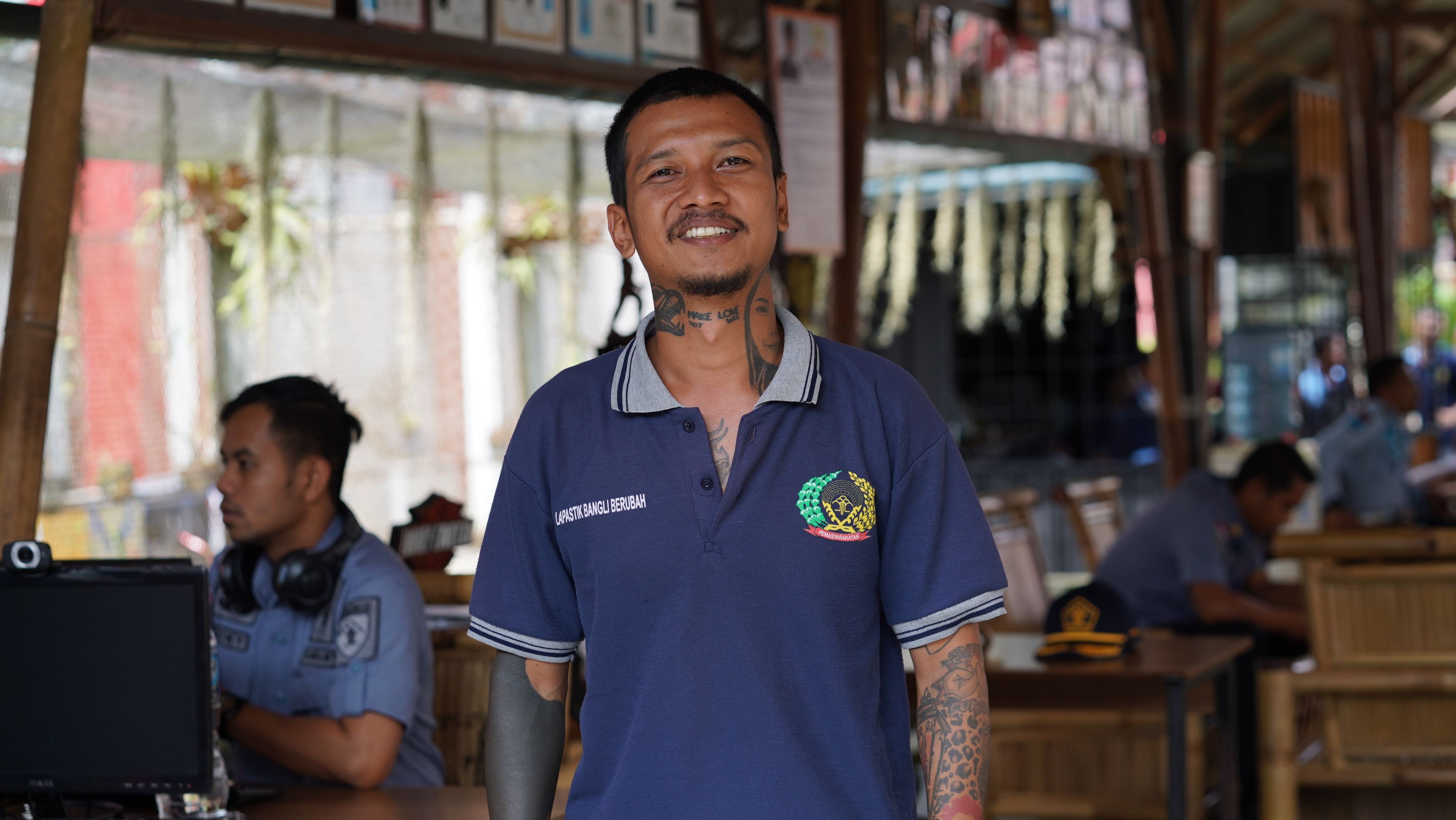 Indonesian inmate participating in vocational training program, demonstrating the positive impact of rehabilitation initiatives