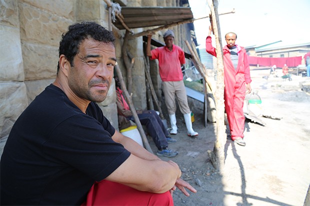 Raphael Rowe at a prison reform project site